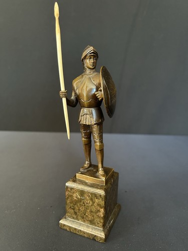 Kleine bronze figur ritter - bronze, mit